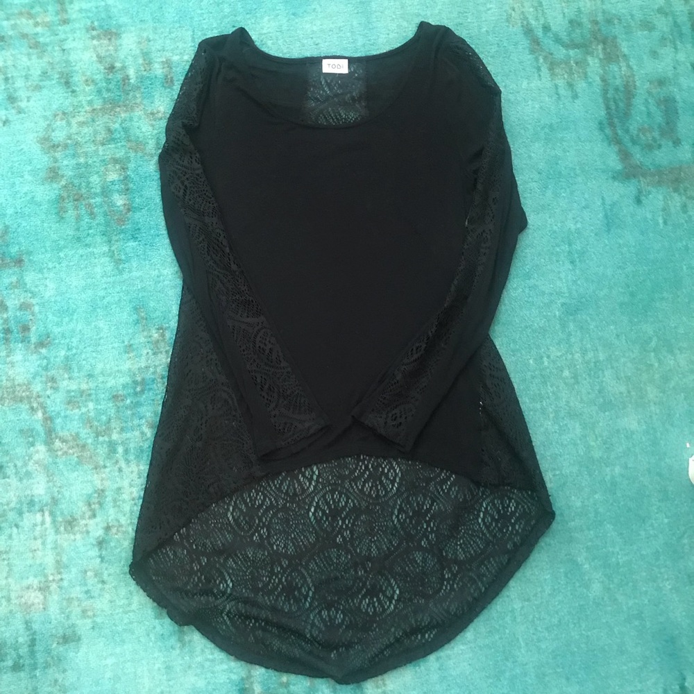 Tobi black lace shirt
